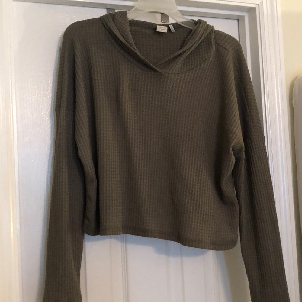 Long sleeve olive green knit sweater